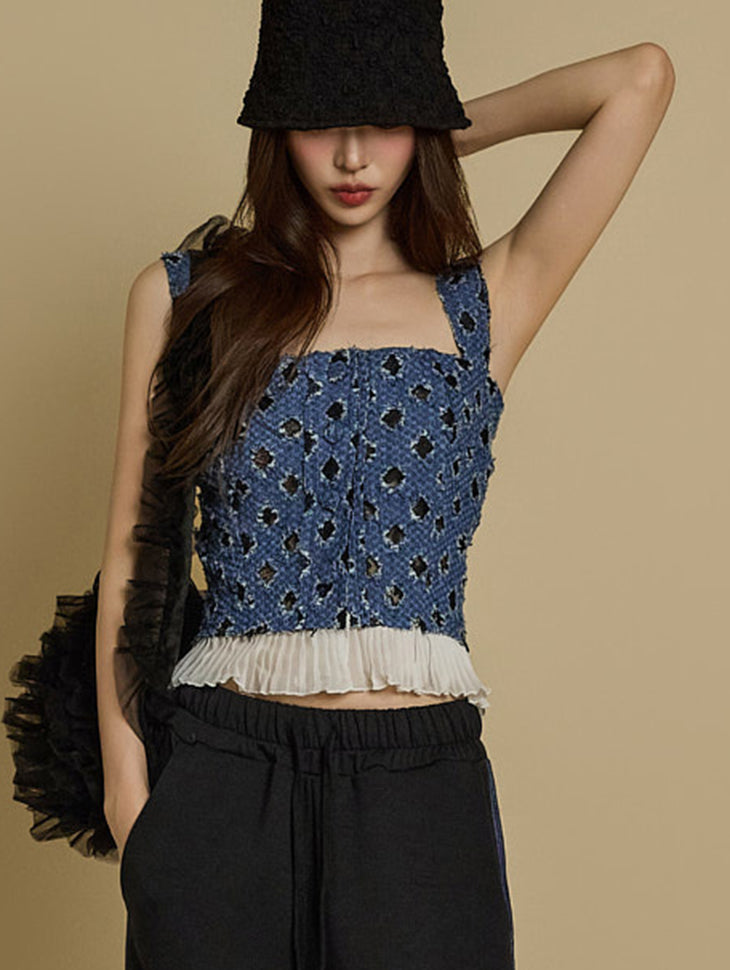 E3766 Denim Bustier
