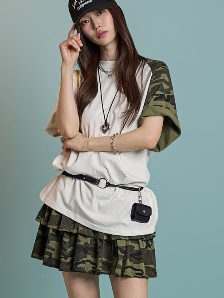 E3768 迷彩图案T恤