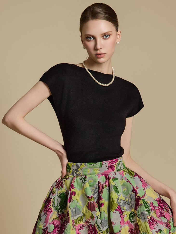 E3783 盖袖针织上衣