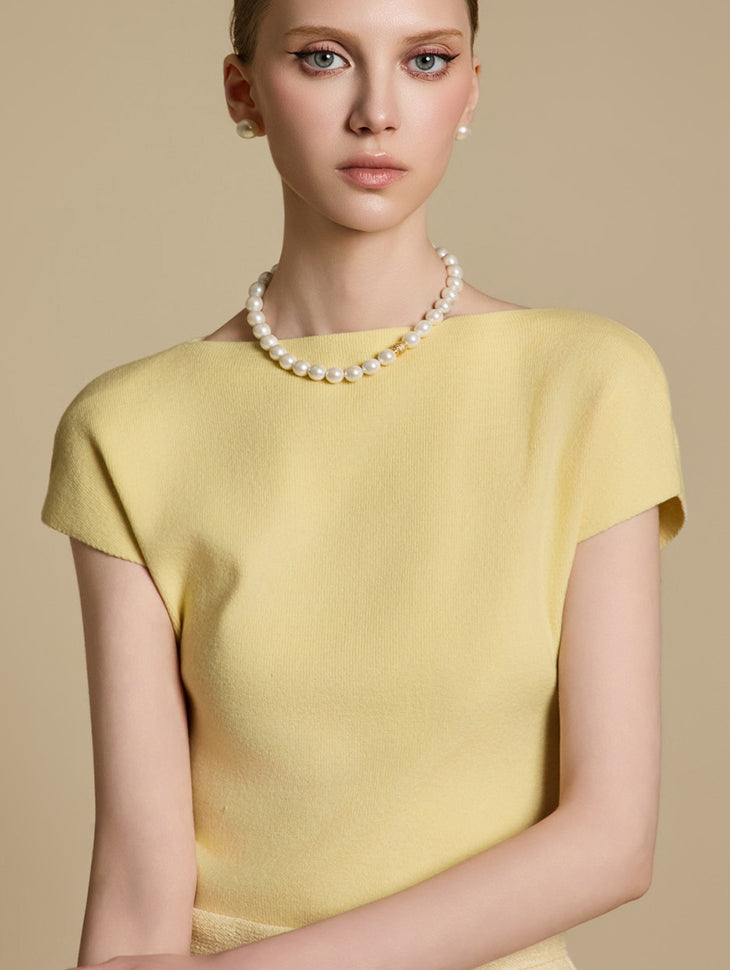 E3783 Cap Sleeve Knit Top