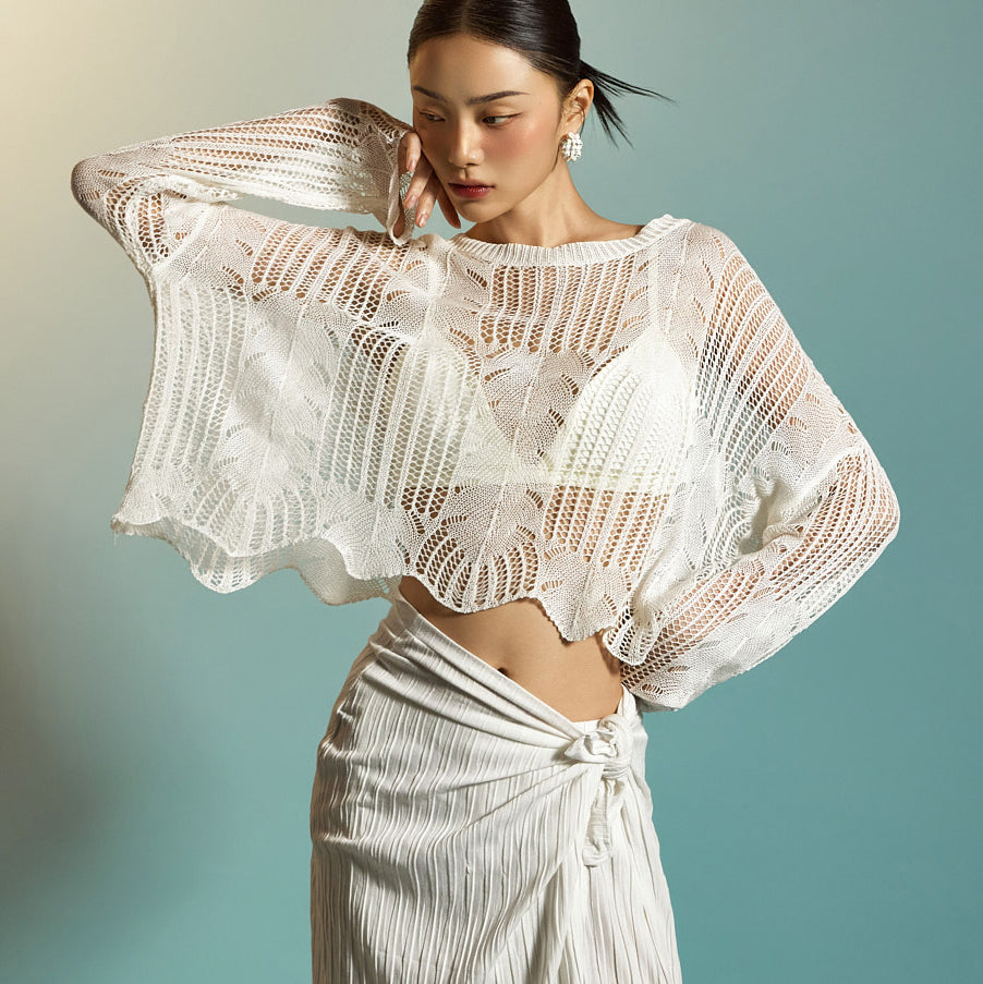 E3868 网状针织上衣