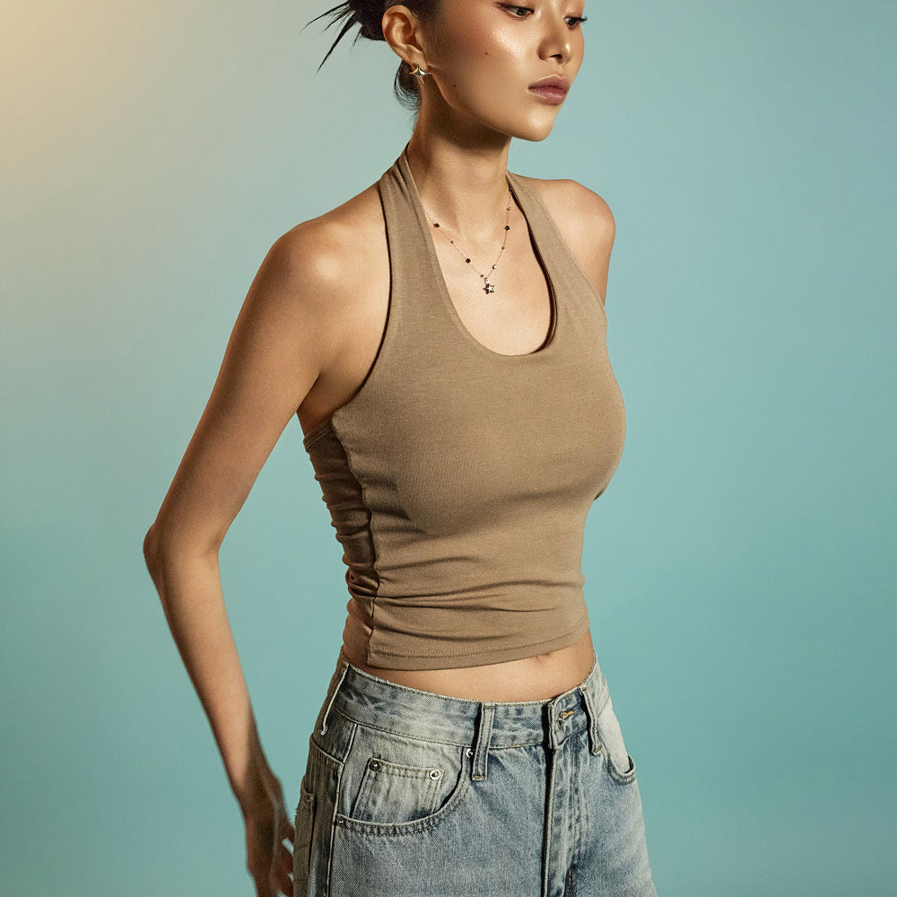 E3925 Halterneck Sleeveless Top