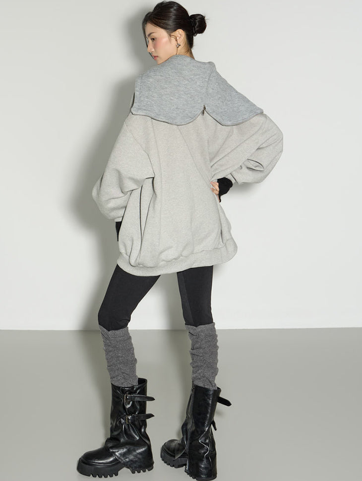 E4071 Sailor Collar Fleece Sweatshirt