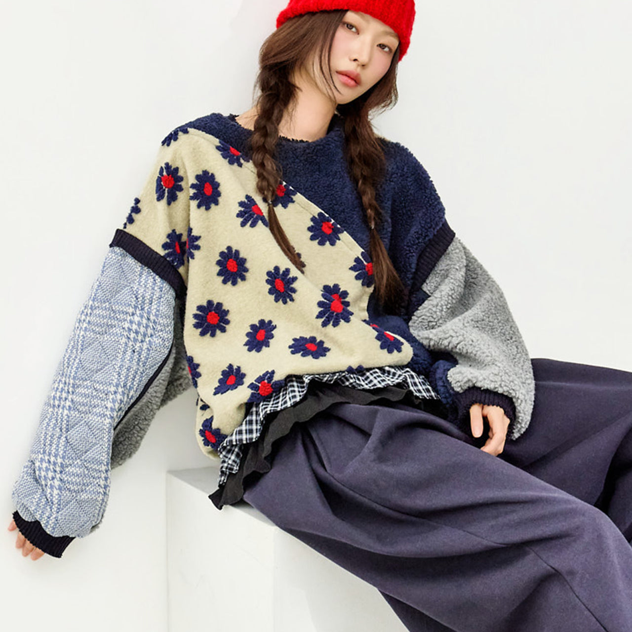 E4111 Flower Dumble Patch Sweatshirts