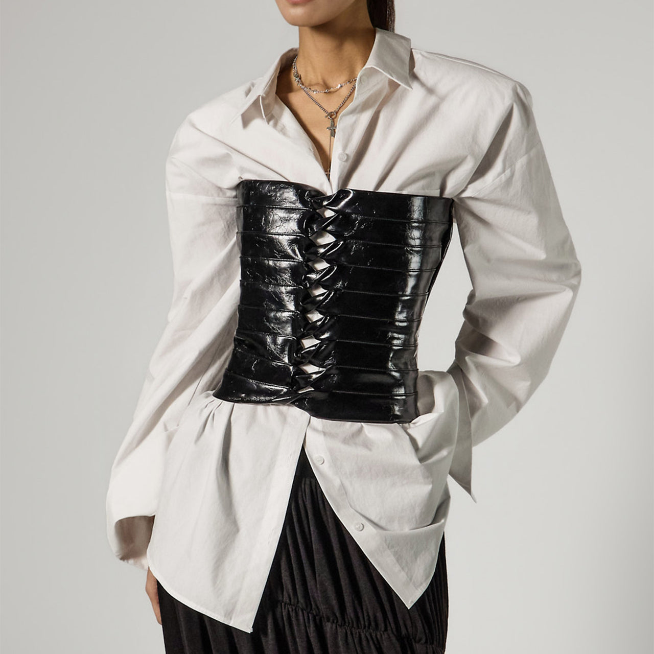 E4140 Corset Leather Tube Top