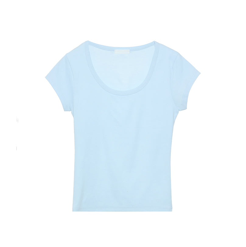 E4186 Deep U-Neck Top