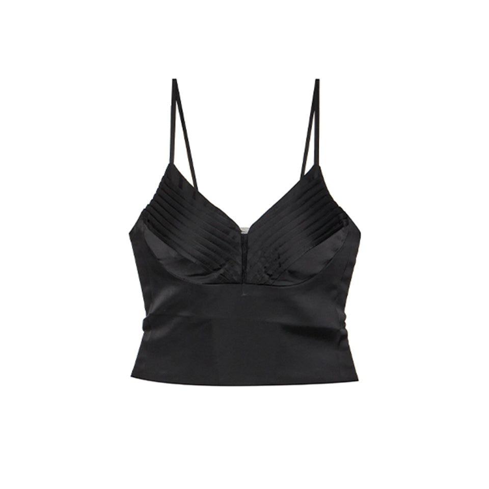 E4190 ピンタックサテンノースリーブ