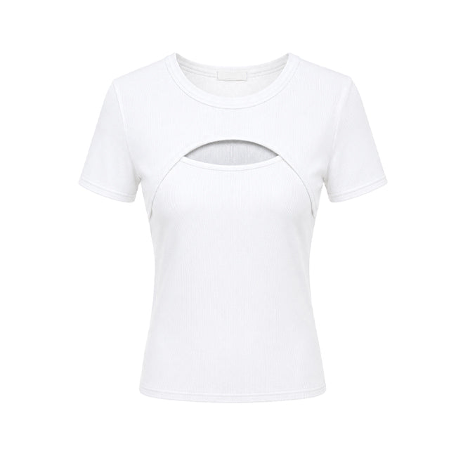E4228 Cutout Ribbed Slim Top