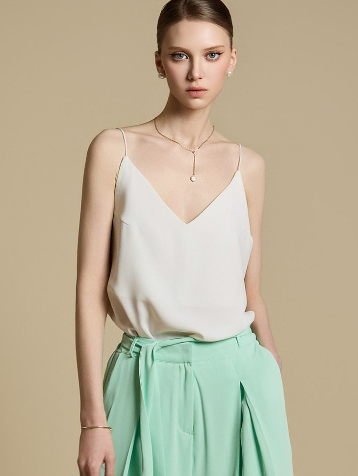 E9031 V领无袖上衣