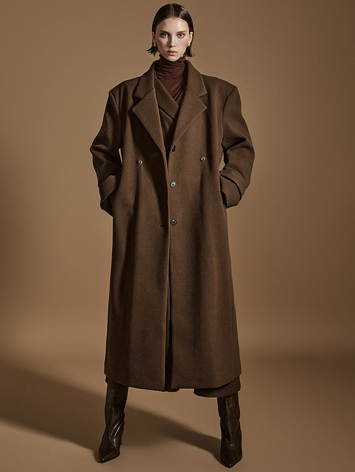 J2521 Wool Snap Button Coat