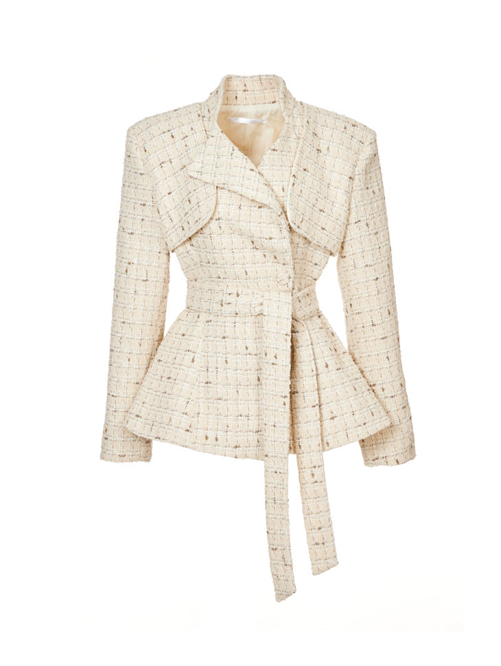 J2596 Tweed Jacket With Belt