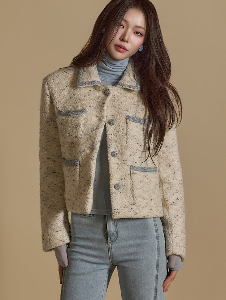 J2601 圈圈呢夹克