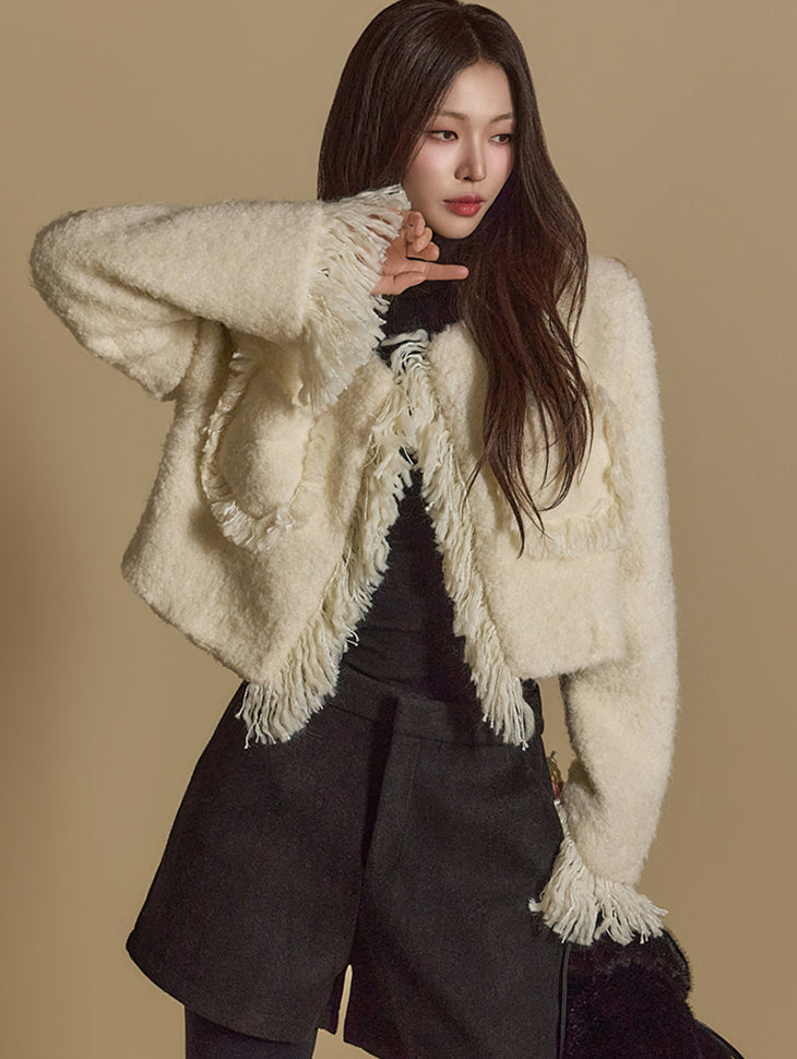 J2607 圈圈呢绗缝羊毛夹克