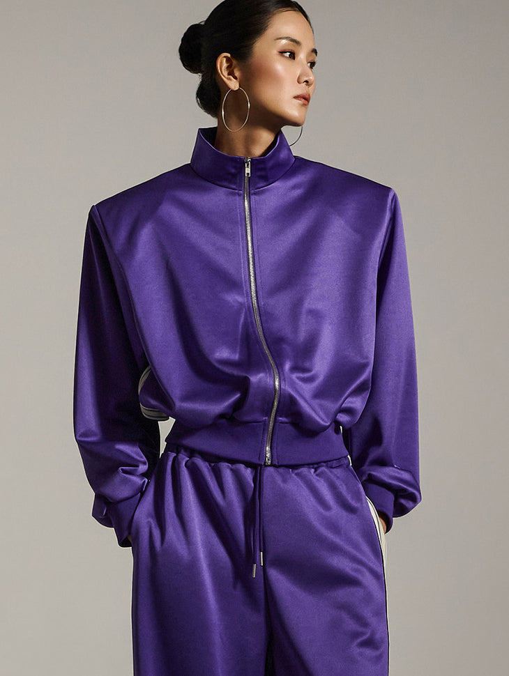 J2640 亮面拉链夹克