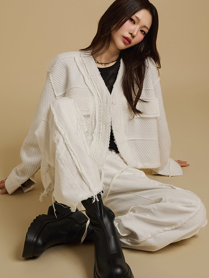 J2656 粗花呢开衫