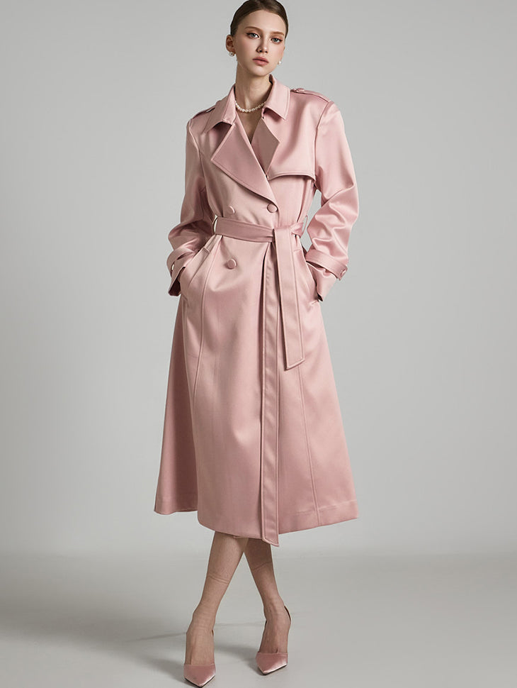 J2703 Satin Trench Coat