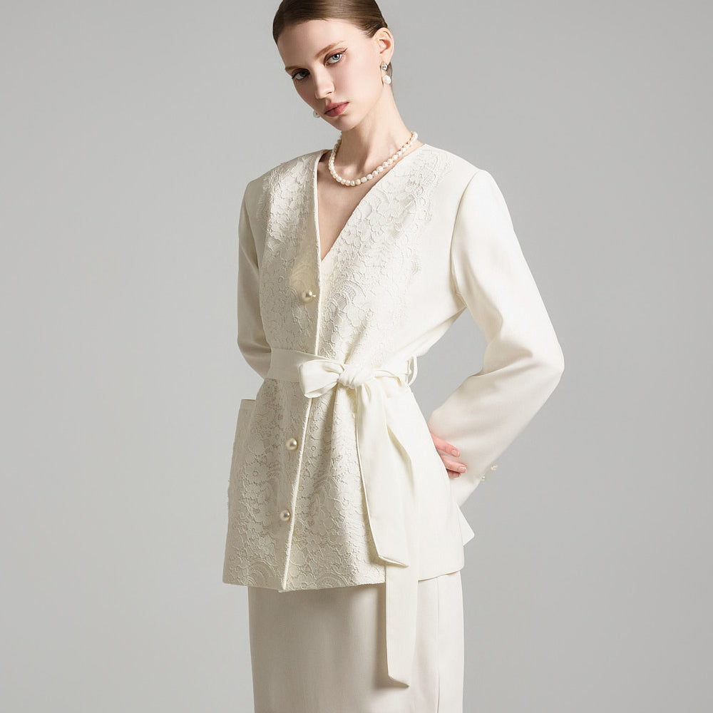 J2704 蕾丝夹克(配腰带)