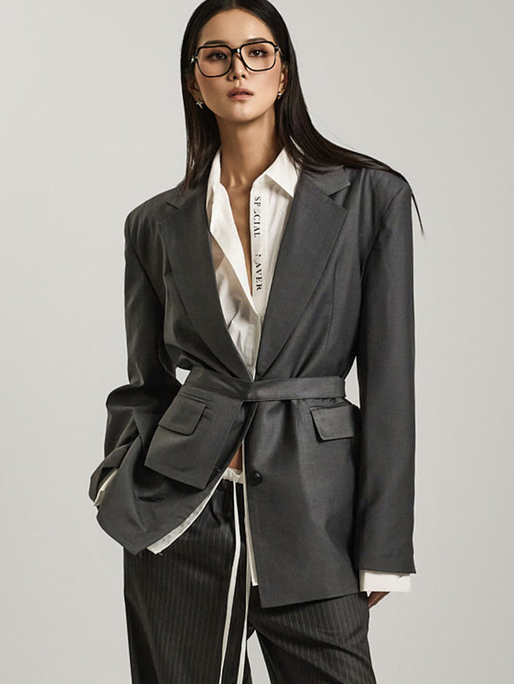 J2710 带腰带夹克