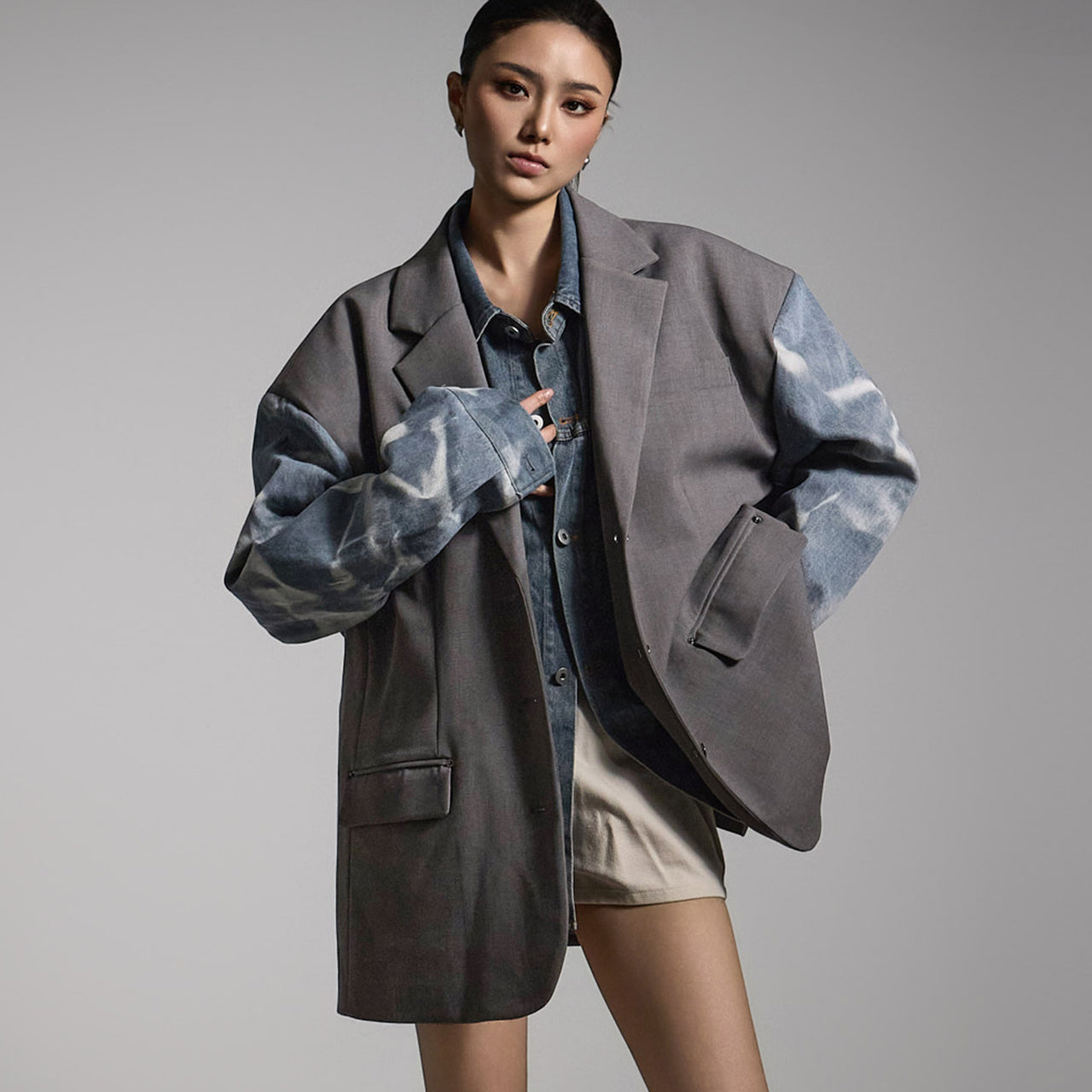 J2712 Denim Sleeve Jacket