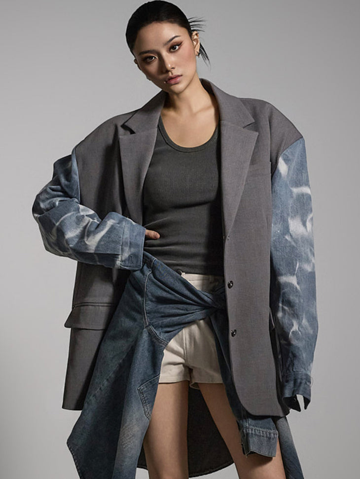 J2712 牛仔袖夹克