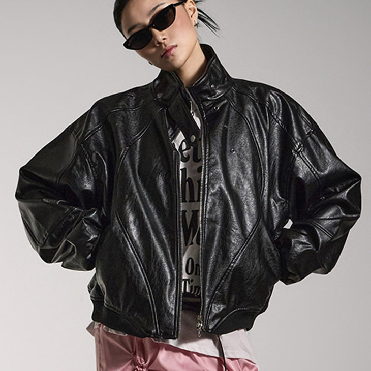 J2717 Eyelet Leather Jacket