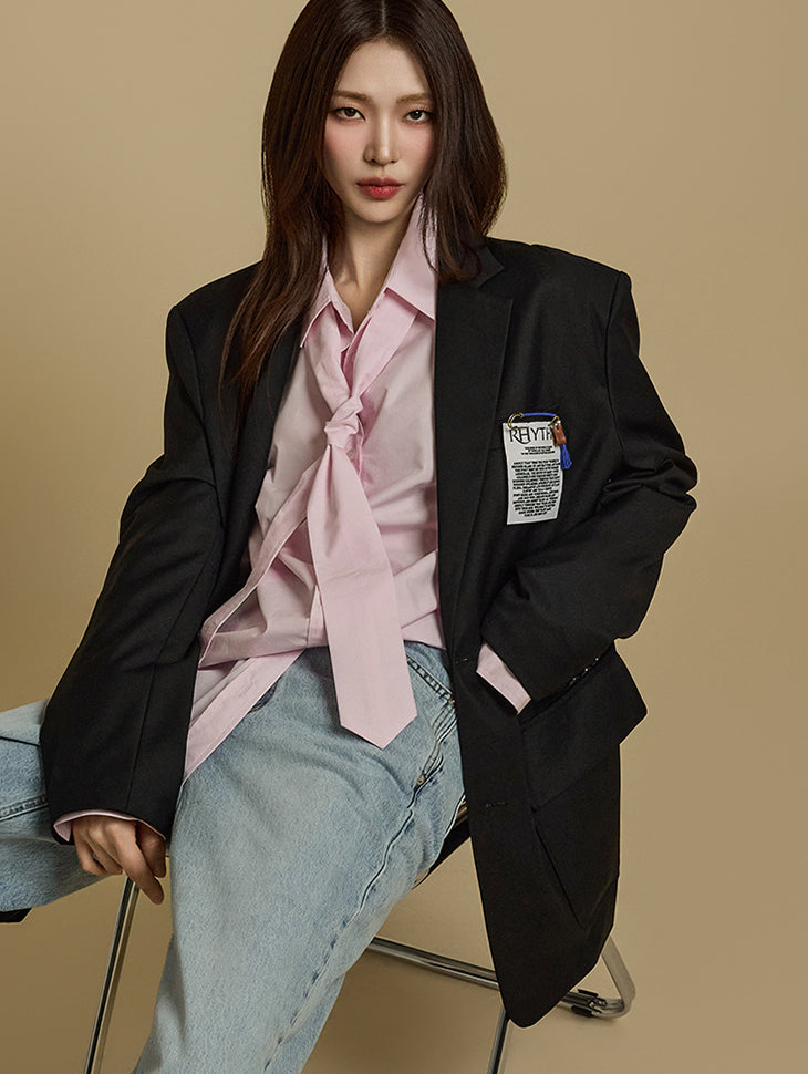 J2719 夹克配胸针