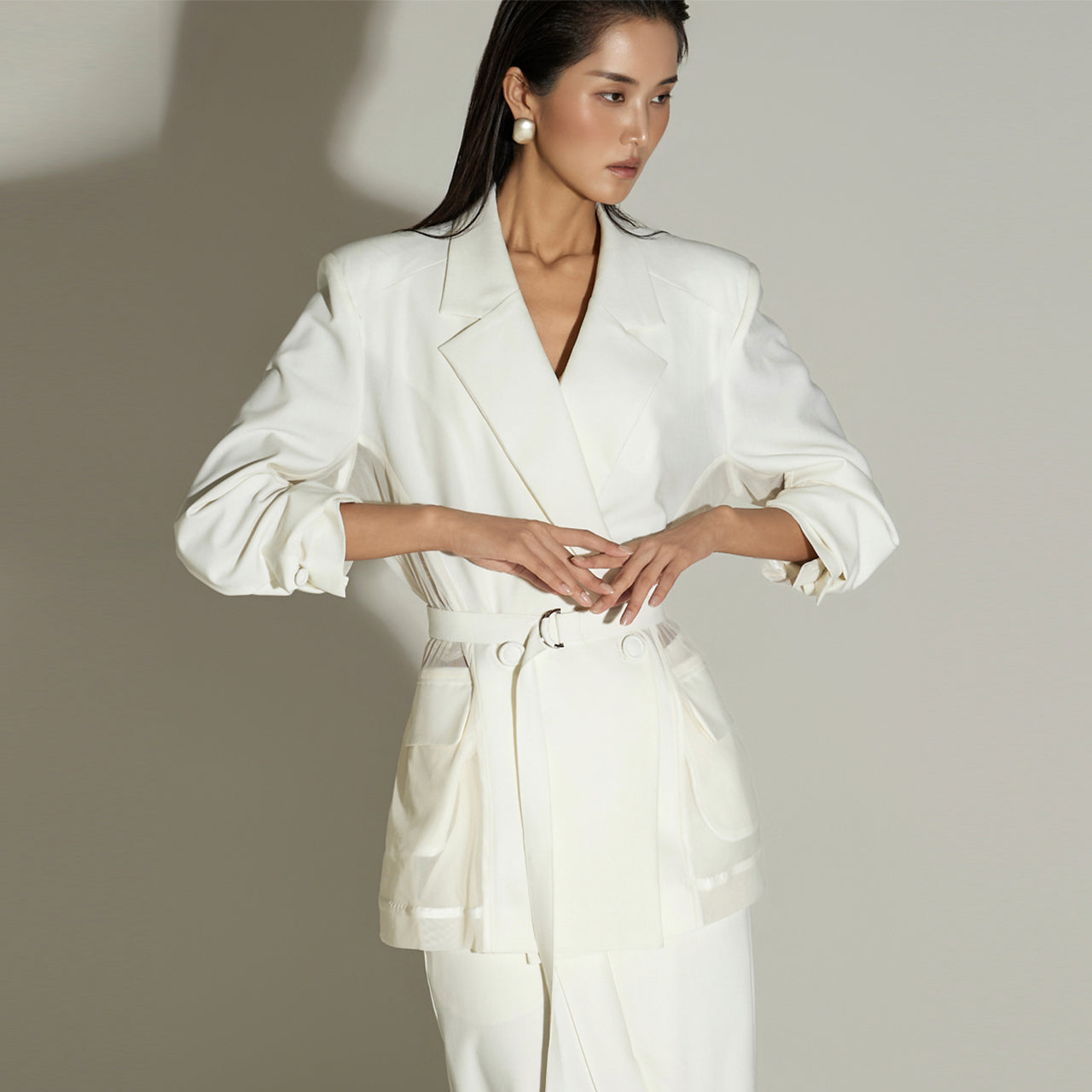 J2729 ベルト付きシアージャケット