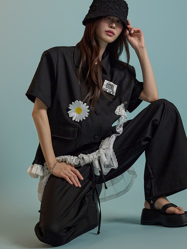 J2736 荷叶边蕾丝夹克