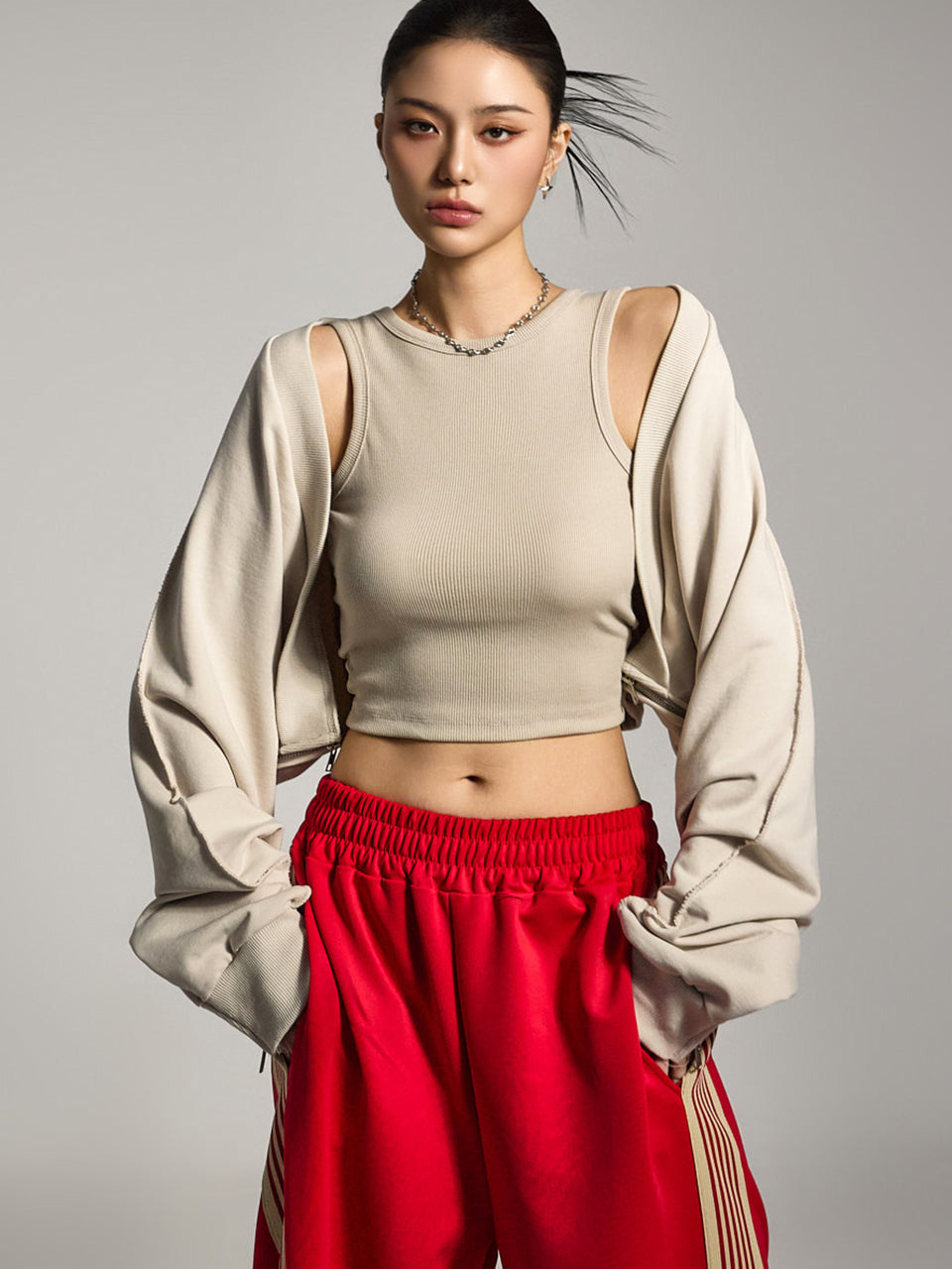 J2755 拉链开襟羊毛衫