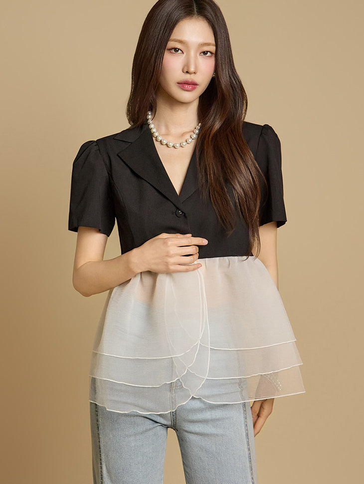 J2767 薄纱分层夹克