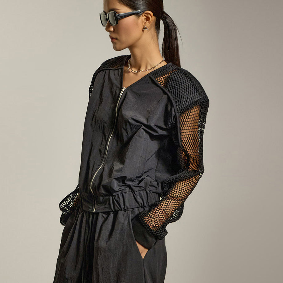 J2780 メッシュスリーブ ジップアップ ジャケット