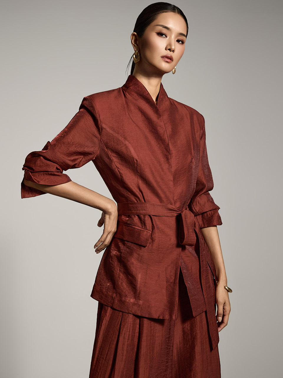 J2793 带肩带透视夹克