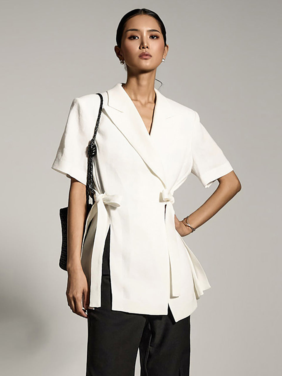 J2795 亚麻丝带夹克