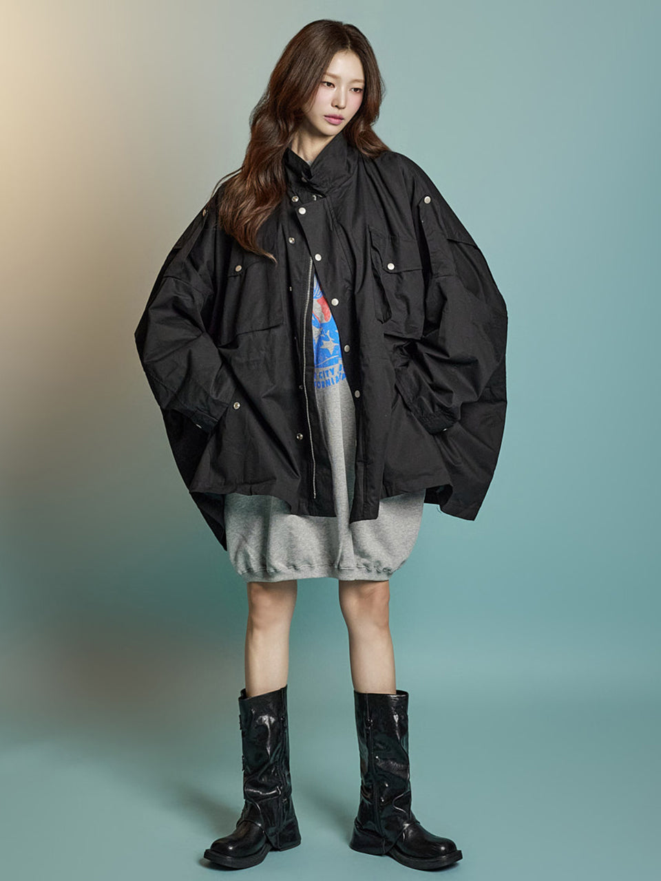 J2815 String Oversized Fit Jacket