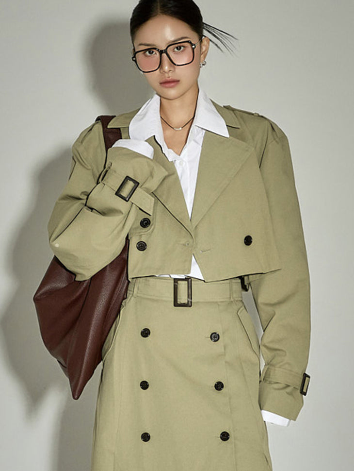 J2861 Crop Trench Coat