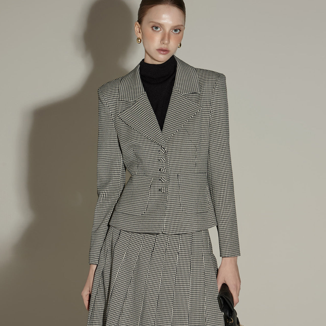 J2884 Gingham Checkered Jacket