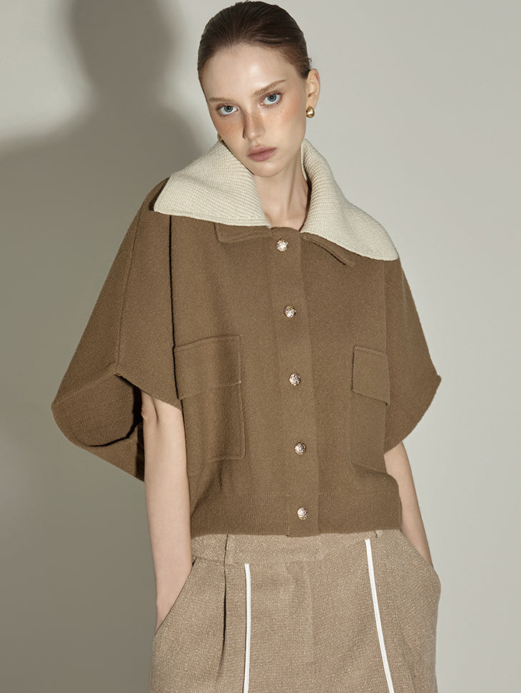 J2925 Knit Cape Cardigan