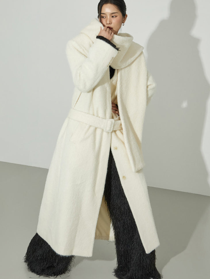 J2981 Hooded Coat with Strap