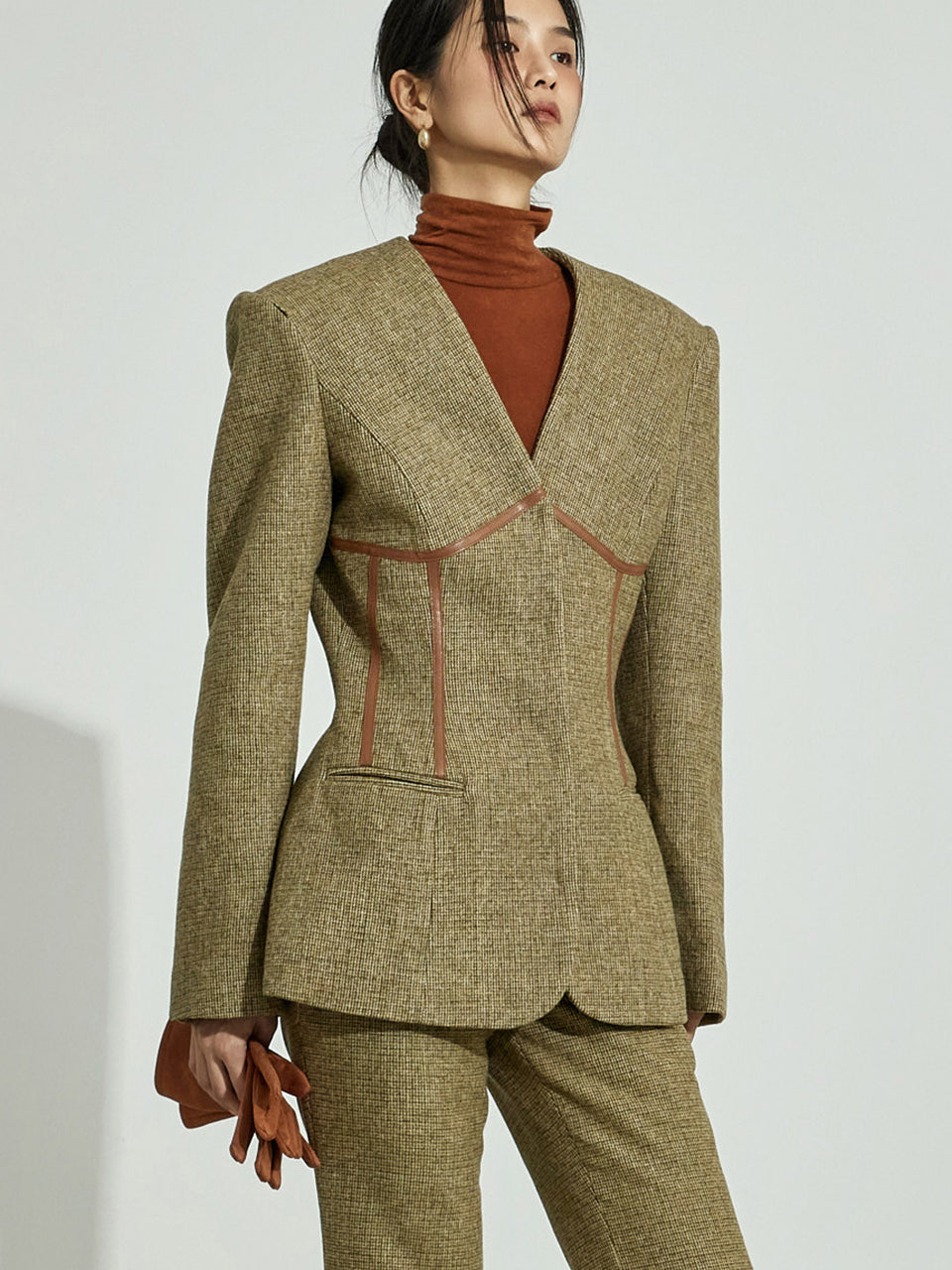 J2982 Corset Line Wool Jacket