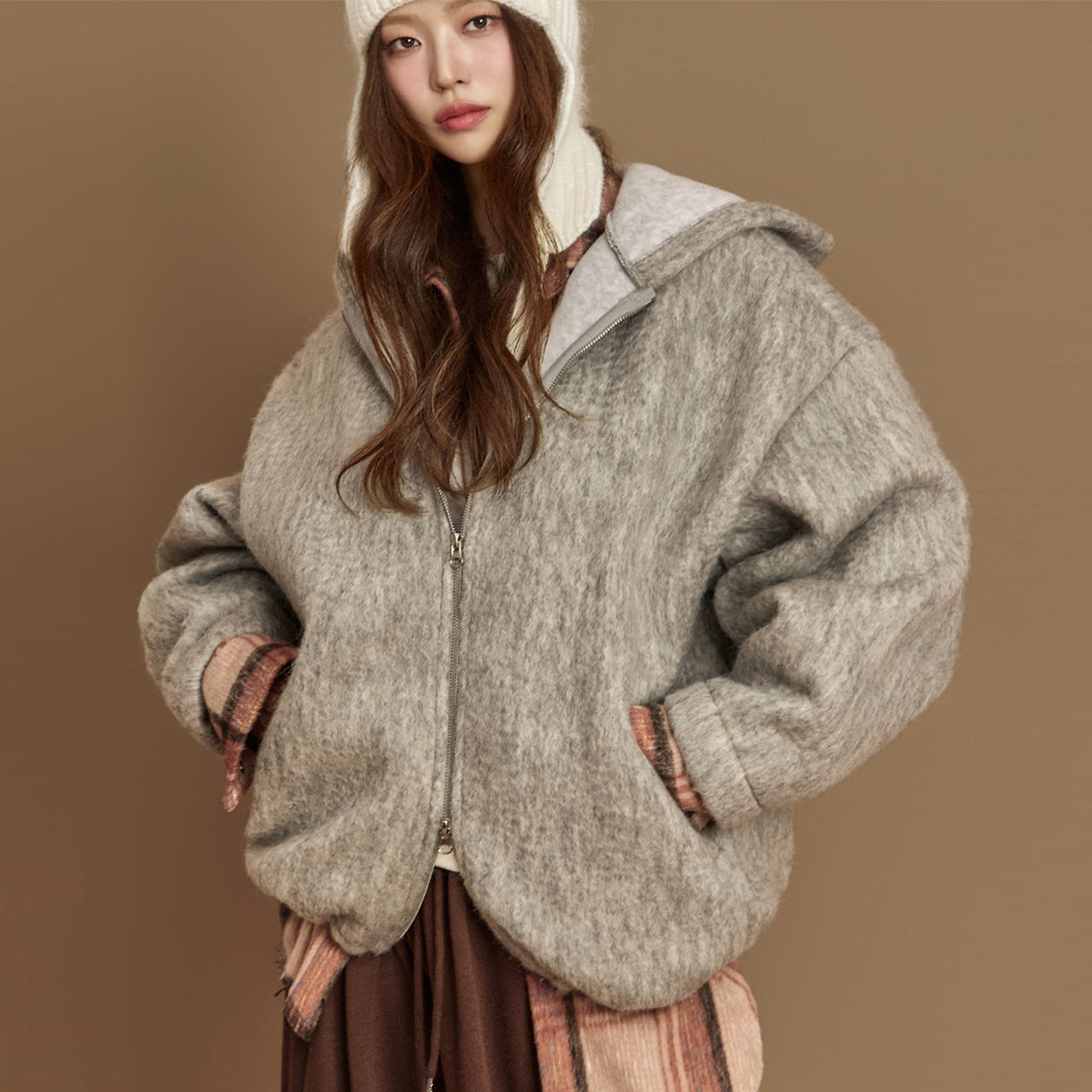 J3002 Wool Hooded Jacket