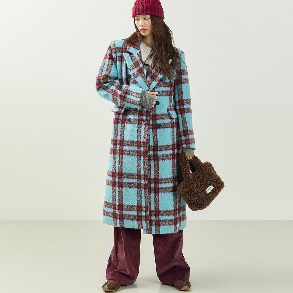 J3056 Check Long Coat