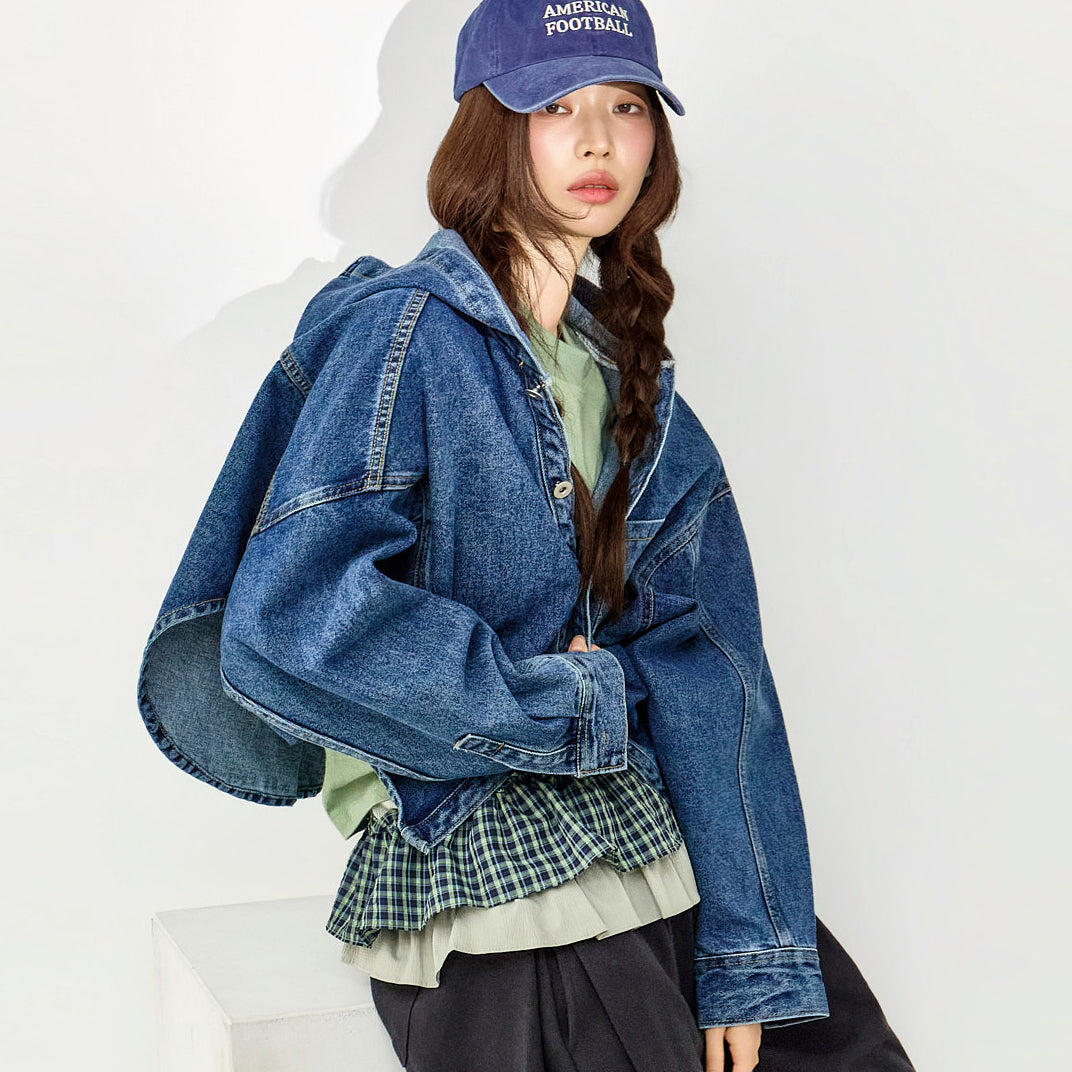 J3088 Hooded Denim Jacket