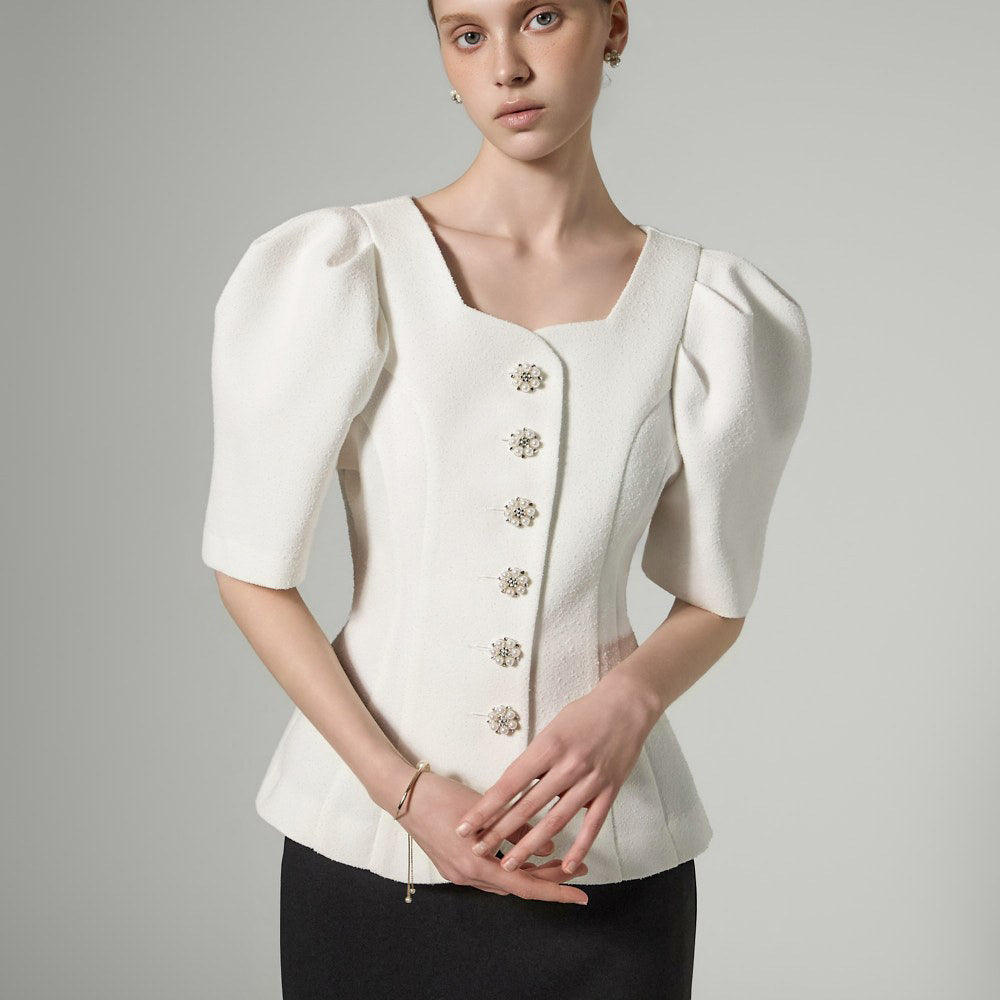 J3117 Button Puff Jacket