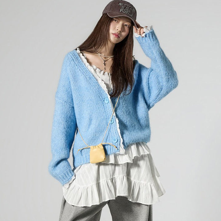 J3122 Lace V-Neck Cardigan