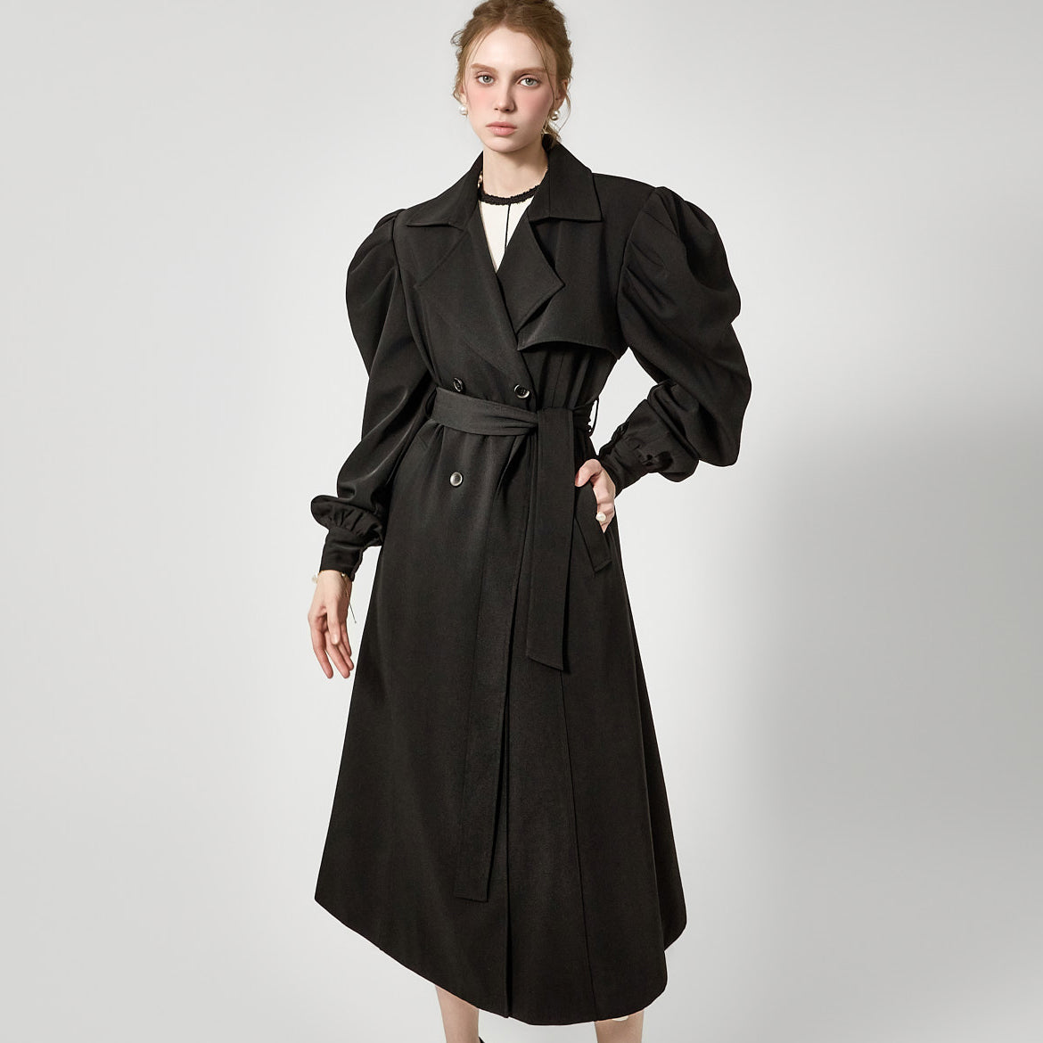 J3162 Puff Trench Coat