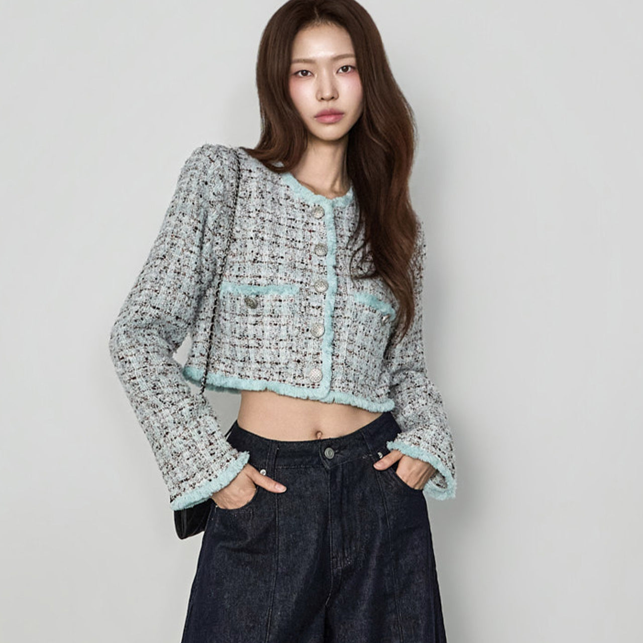 J3273 Fringe Tweed Jacket