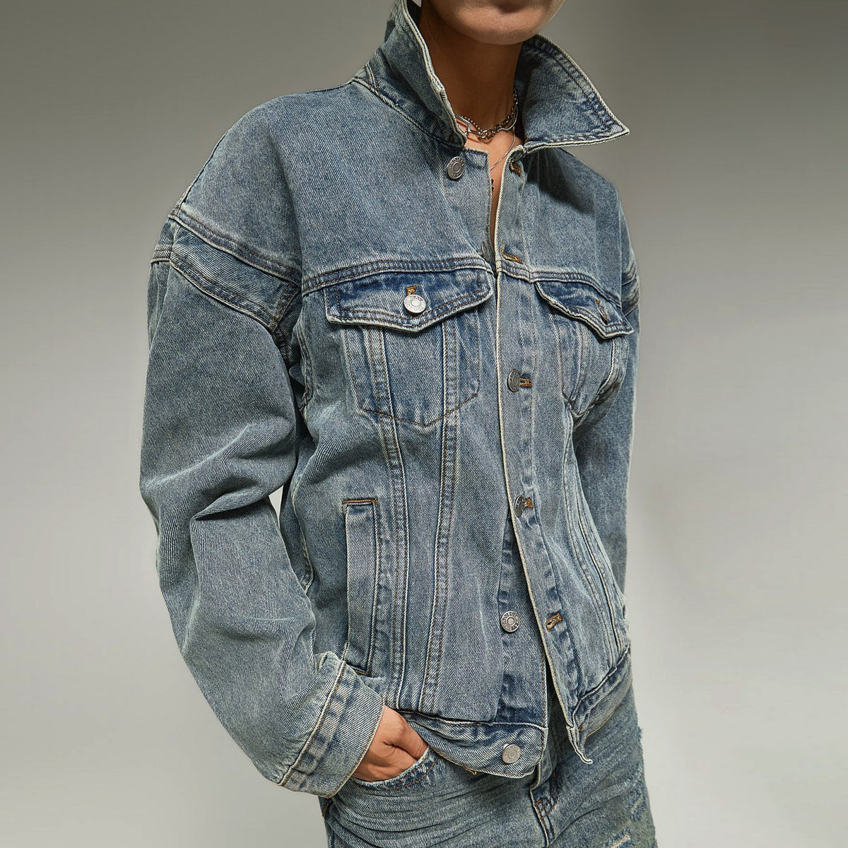 J3321 Washed Denim Jacket