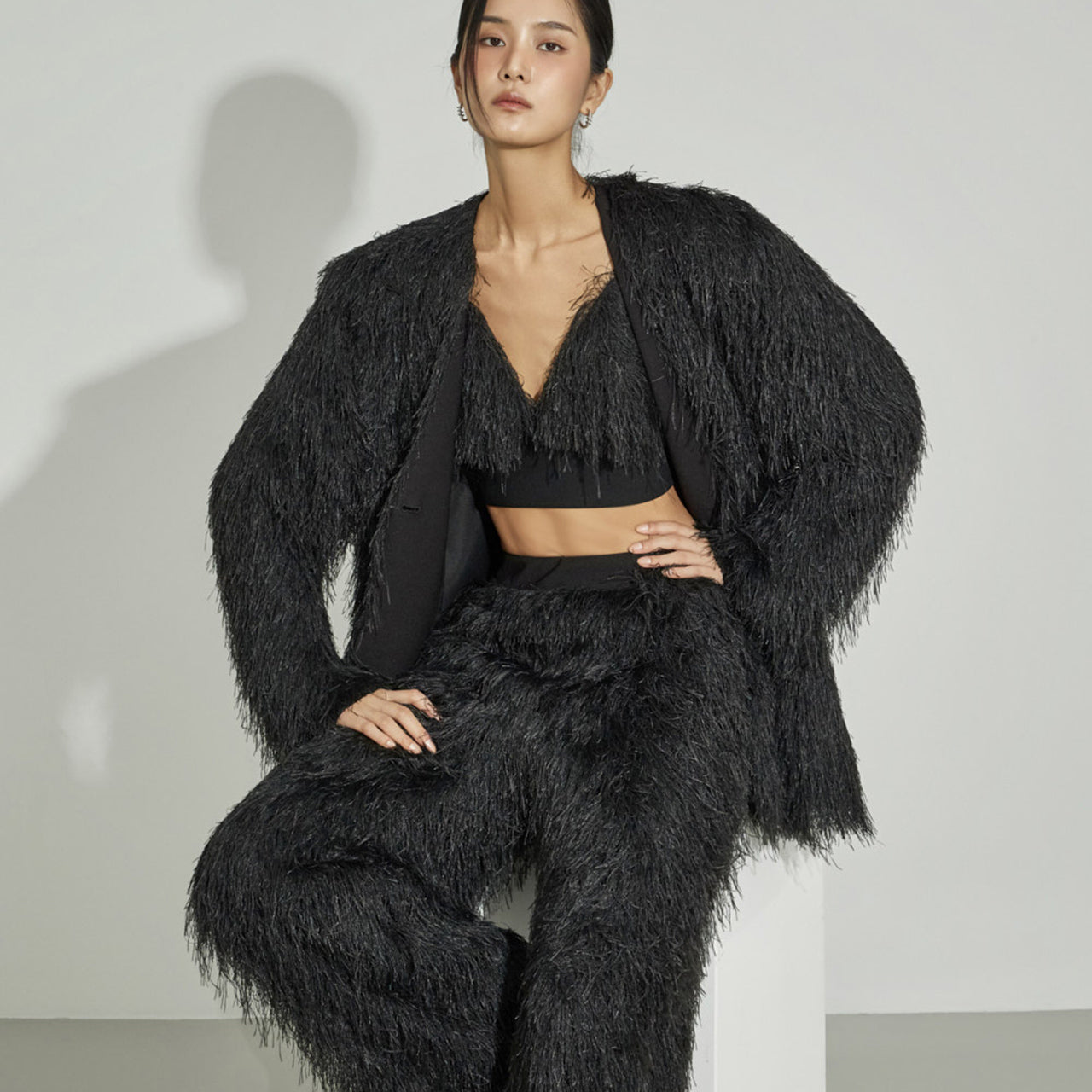 J9359 Fluffy Shaggy Jacket