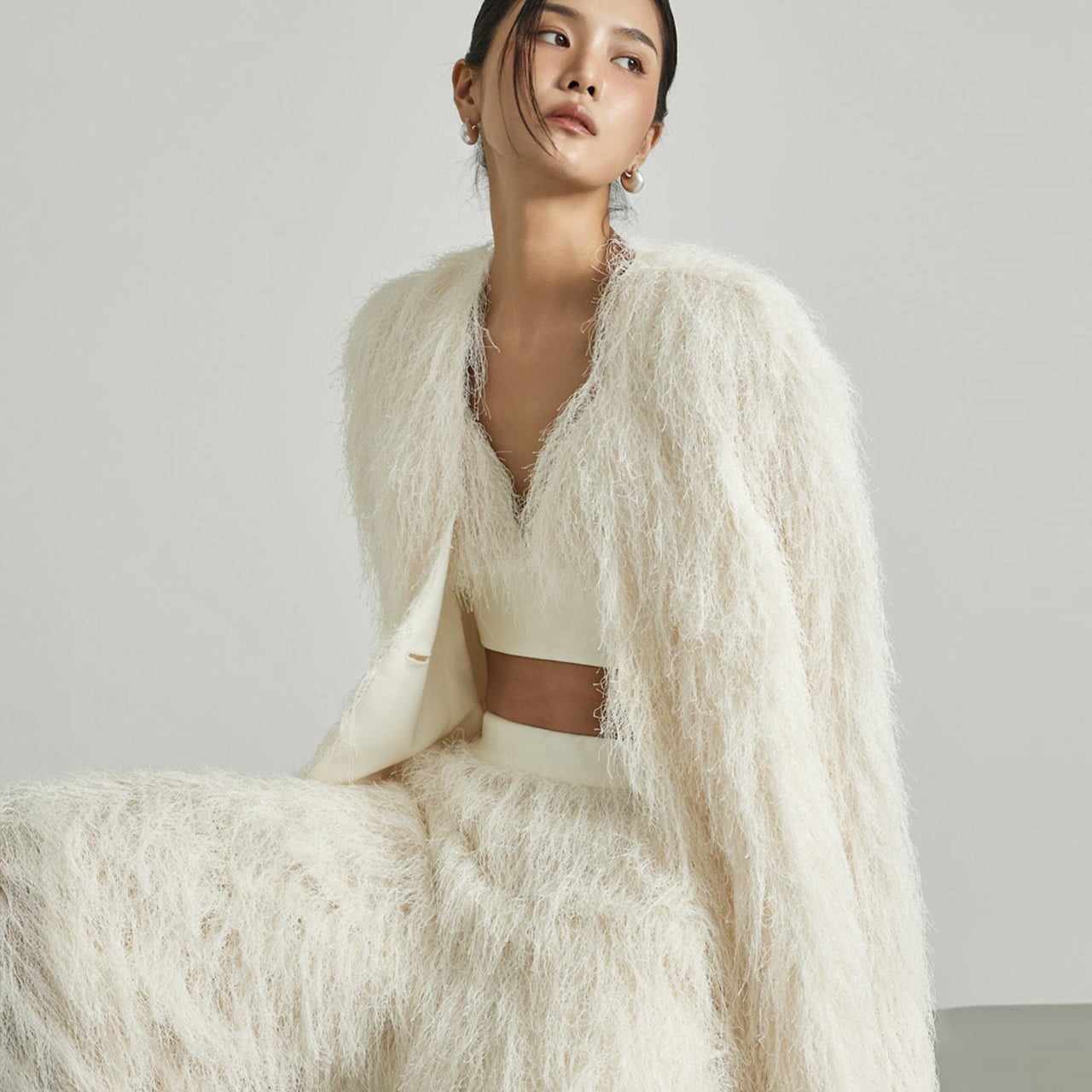 J9359 Fluffy Shaggy Jacket