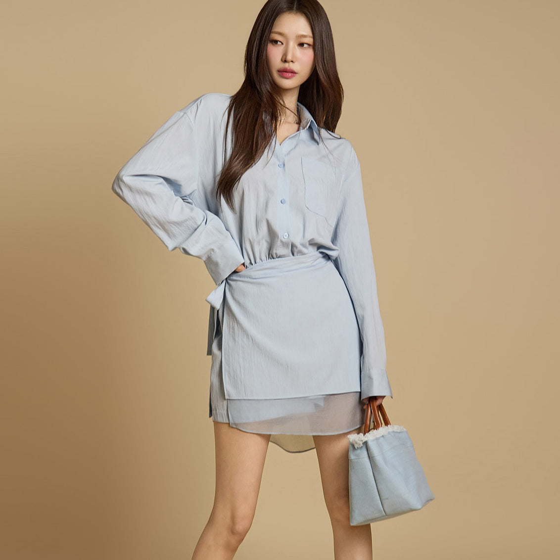 JS054 シャツラップジャンプスーツ